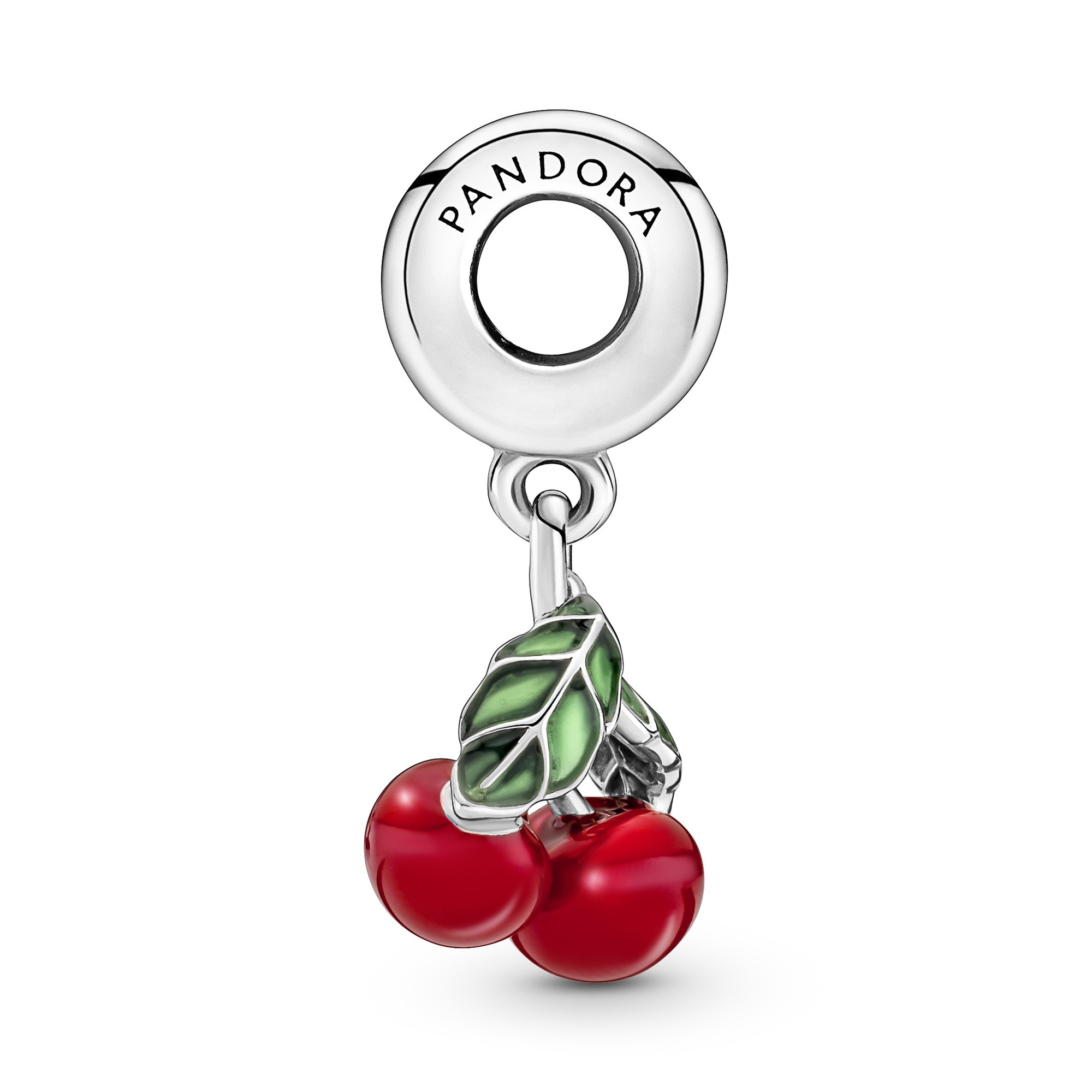 Pandora Asymmetrische Kirsche Charm-Anhänger - Sterling Silber & Emaille Multicolor Ansicht 3 – Ansicht 3