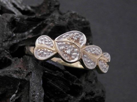 Gold Ring romantisch Gold 333 bicolor mit Diamant Goldring Gr. 55 Hersteller Juwelier Harnisch bis Gr. 56 18.