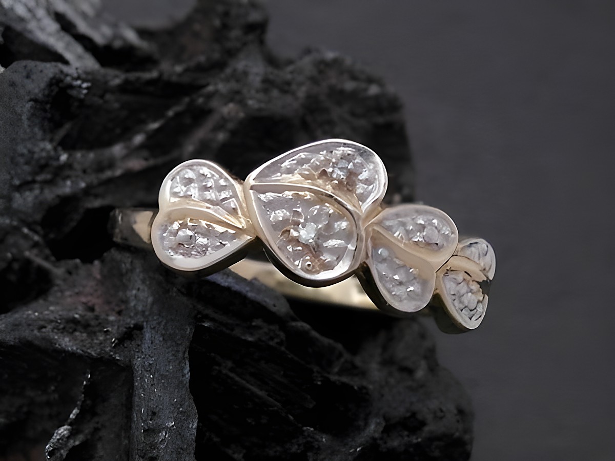 Gold Ring romantisch Gold 333 bicolor mit Diamant Goldring Gr. 55 Hersteller Juwelier Harnisch bis Gr. 56 18.