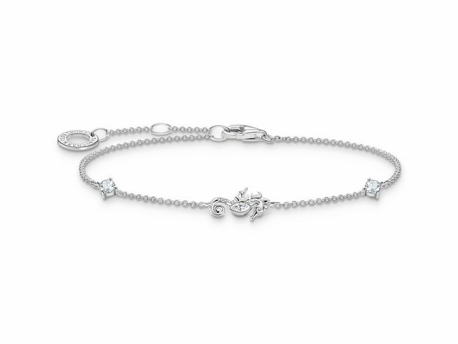 Elegantes Thomas Sabo Armband A2061-051-14-L19V aus Sterling Silber mit Zirkonia, 19 cm verstellbar, verziert mit einem geschwungenen Design und funkelnden Steinen.