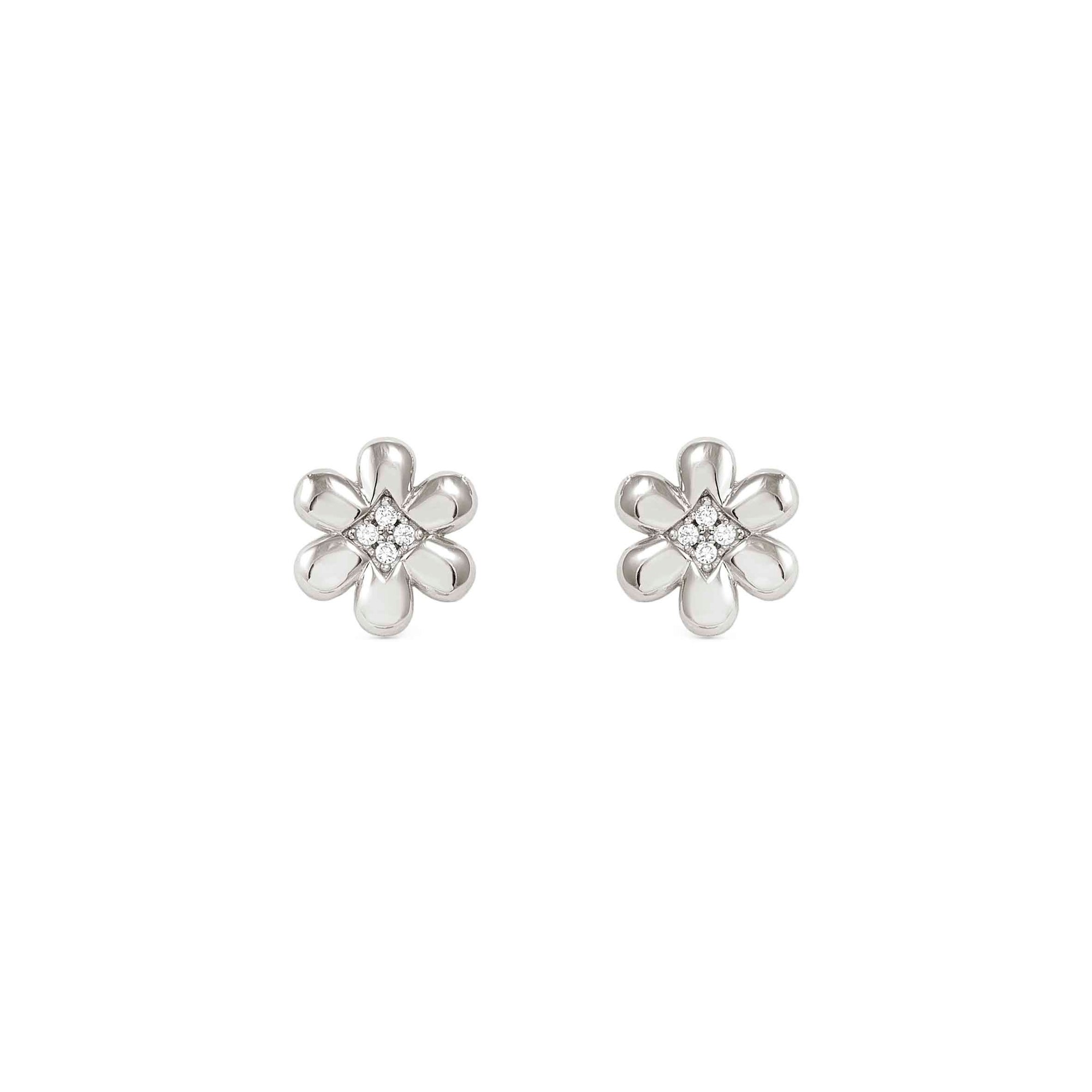 Nomination Petit Sparkle - Sterling Silber Ohrstecker - Blume - Zirkonia – silberfarben – Ansicht 5