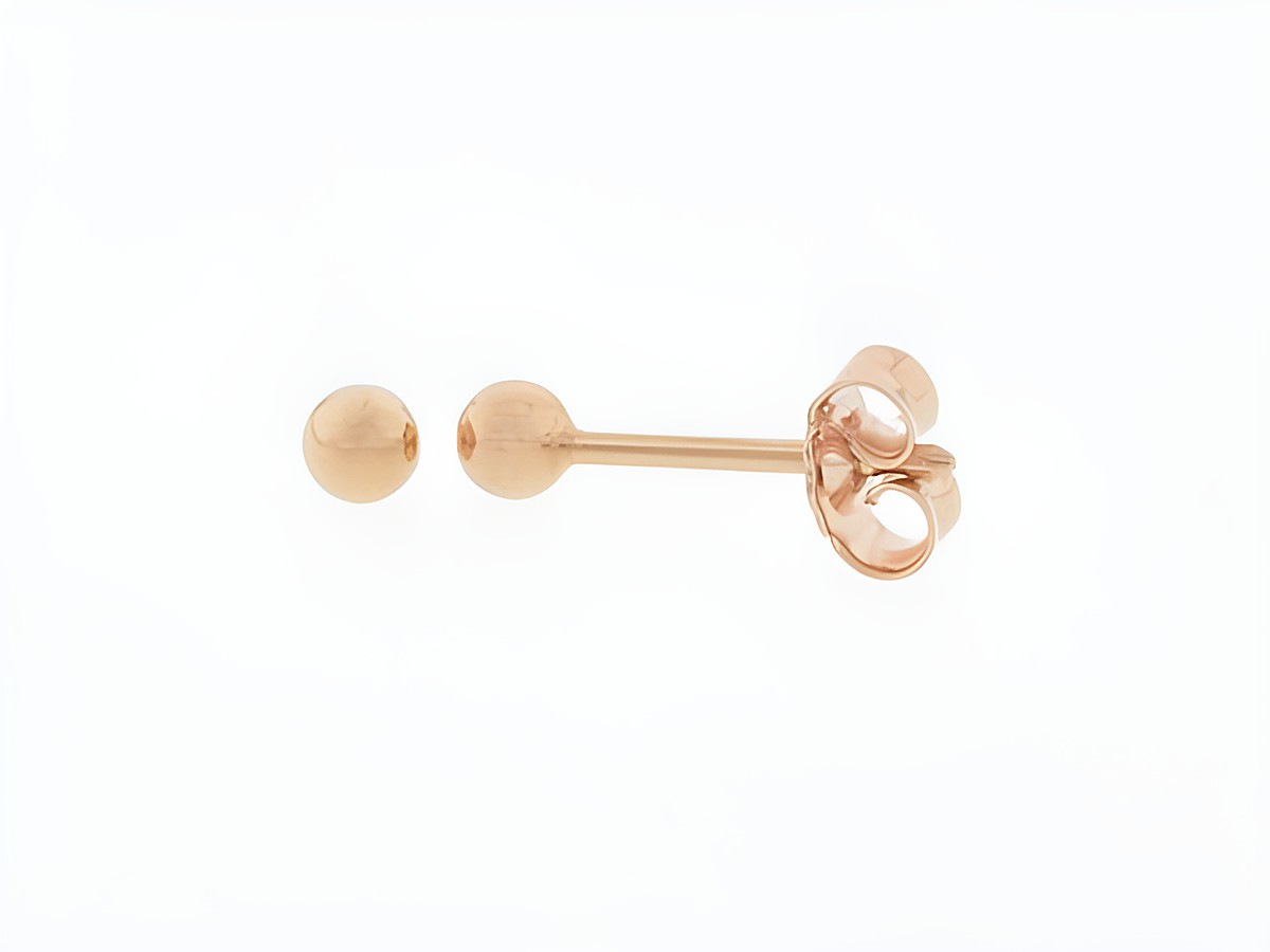 Silber Ohrringe Kugel Silber rosé vergoldet 3 mm Stecker Hersteller Juwelier Harnisch Ohrstecker ohne Stein in schlichter eleganter Ausführung.