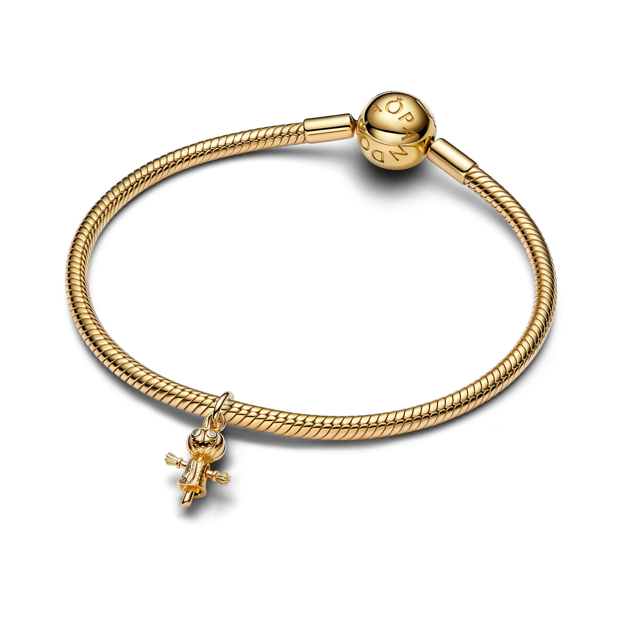 Pandora Kürbis Pumkin Vogelscheuche Charm - Gelbgold Vergoldung - Zirkonia – Ansicht 3