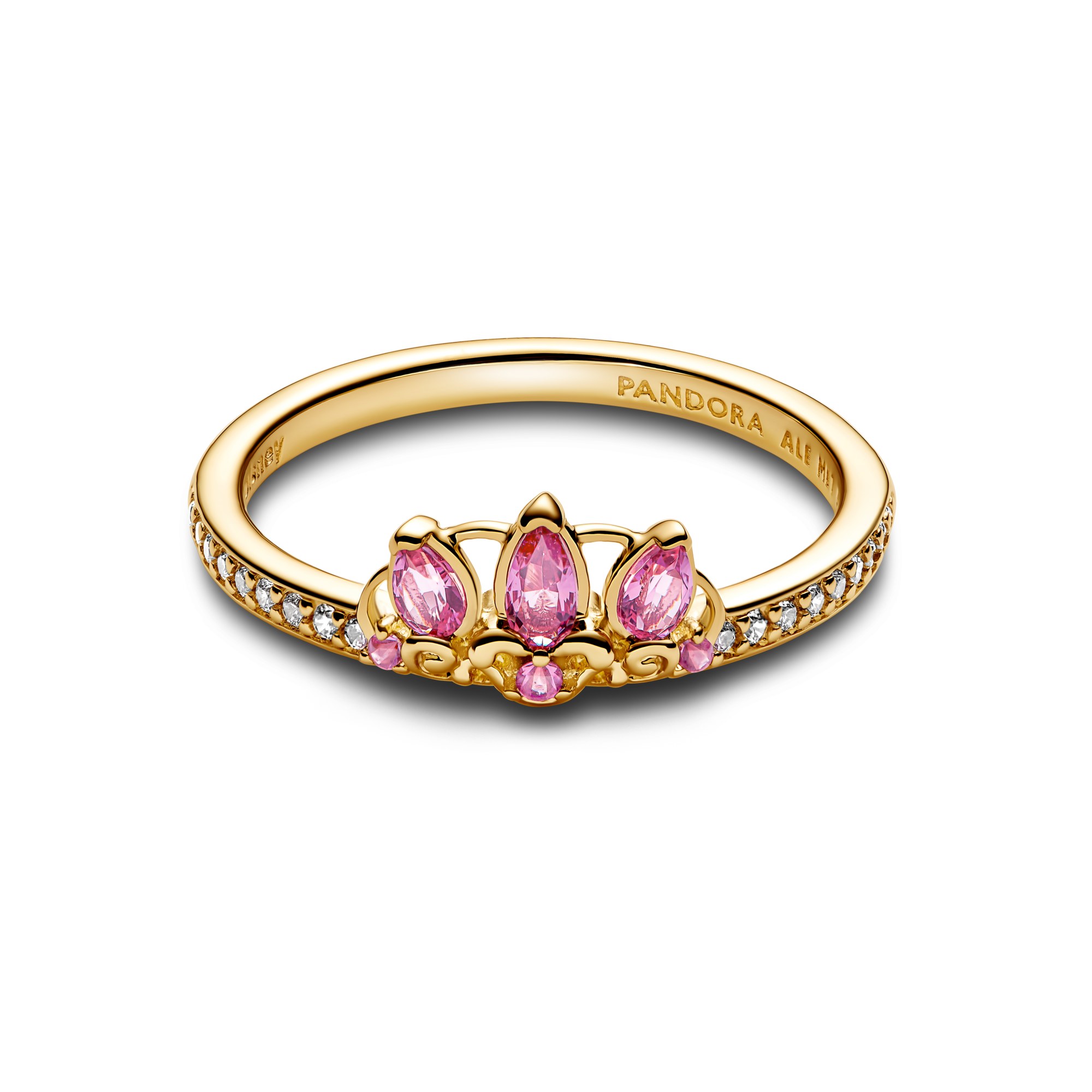 Pandora Disney Rapunzel Gelbgold verg. Tiara - Ring & Phlox - rosa Kristall & Zirkonia – Ansicht 2