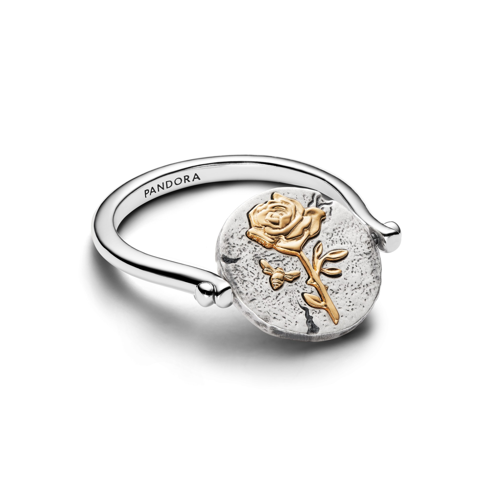 Pandora ME - Rose - Medaillon-Ring - Sterling Silber & Gelbgold Vergoldung – Ansicht 2