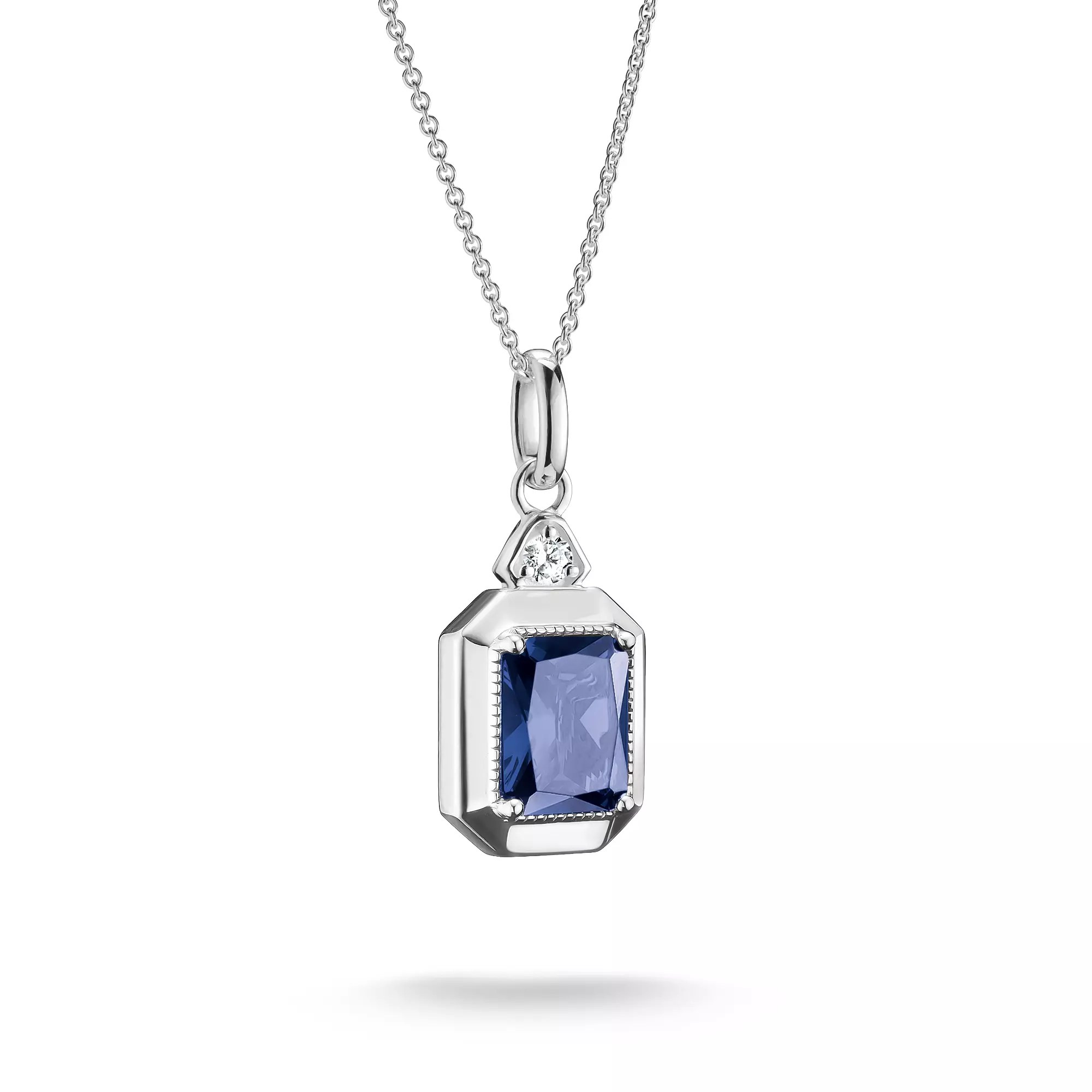 Thomas Sabo ELYNDRA - Halskette - 45 cm - Sterling Silber recy. & Nano-Kristall & Zirkonia - blau