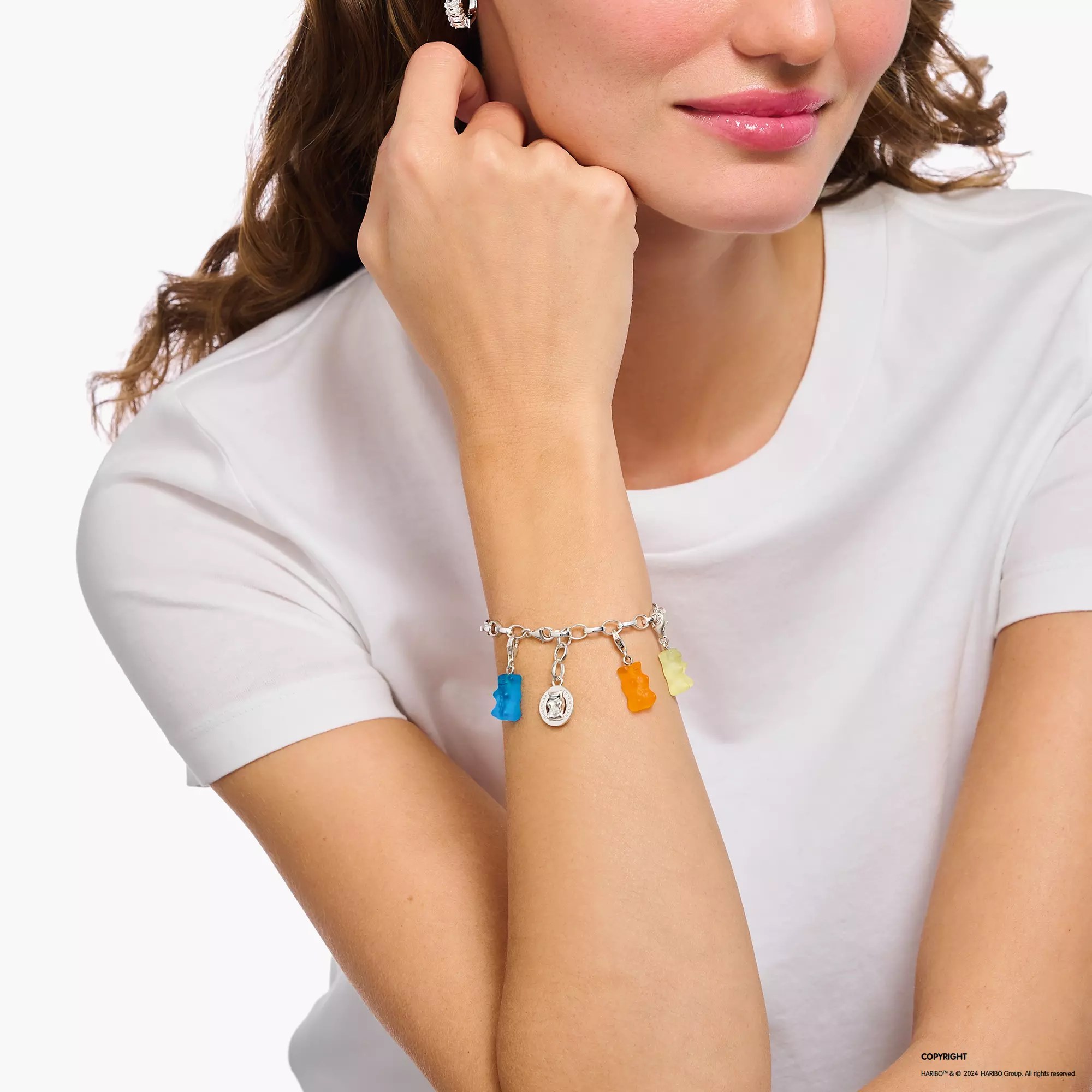 Thomas Sabo Charm-Anhänger HARIBO Gummibärchen - Goldbär - Silber & Glas - Blau – Ansicht 4