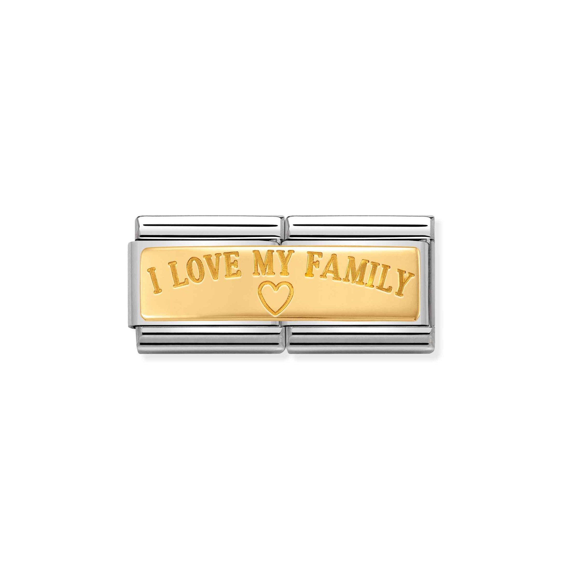 Nomination Composable Classic Charm I love my family - Edelstahl, Gold 750 Gelbgold