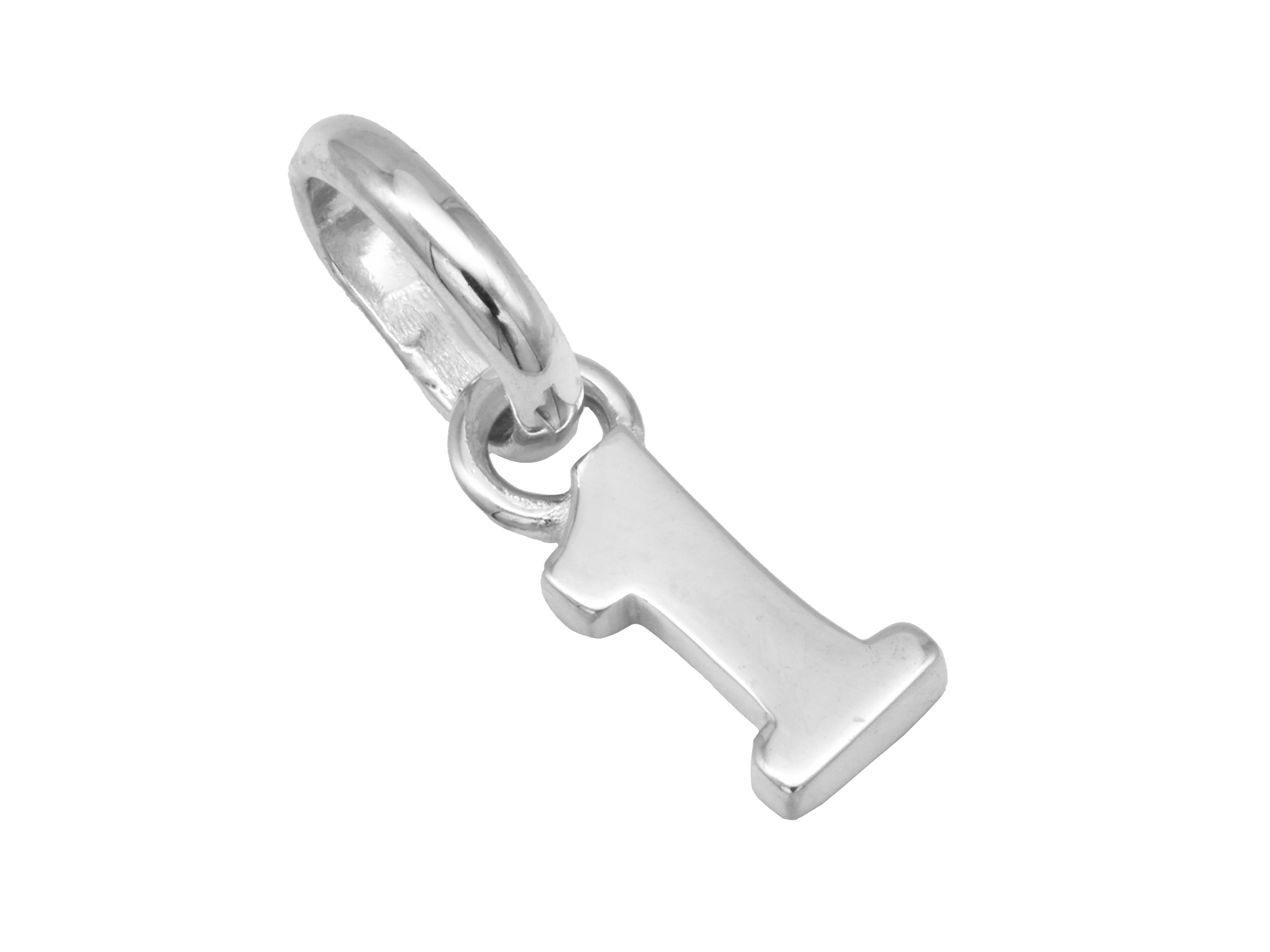 Gold Anhänger Zahl 1 aus 585 Weißgold, poliert, symbolisiert Glückszahlen, gefertigt von Juwelier Harnisch, ideal für individuelle Schmuckstücke.