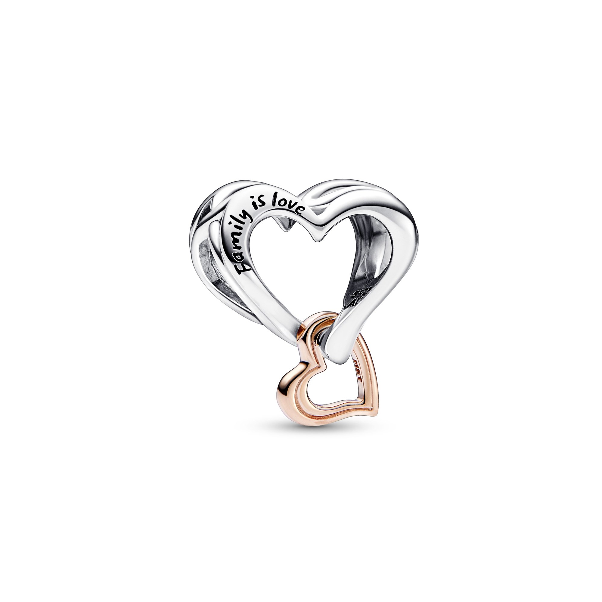 Pandora Bicolor Unendlichkeits-Herz Charm - Sterling Silber + Roségold Vergoldung