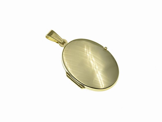 Gold Medaillon oval klassisch elegant Gold 333, Hersteller Juwelier Harnisch, mit glänzender Oberfläche und edler Ausstrahlung, ideal für besondere Anlässe und als Geschenk.