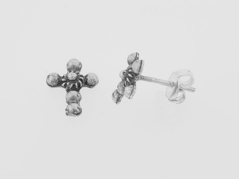 301875-0 Kreuz 925 Sterling Silber Ohrringe klassisch Stecker, Hersteller Juwelier Harnisch, Ohrstecker ohne Stein, zeitloses Design, ideal für den Alltag oder besondere Anlässe.