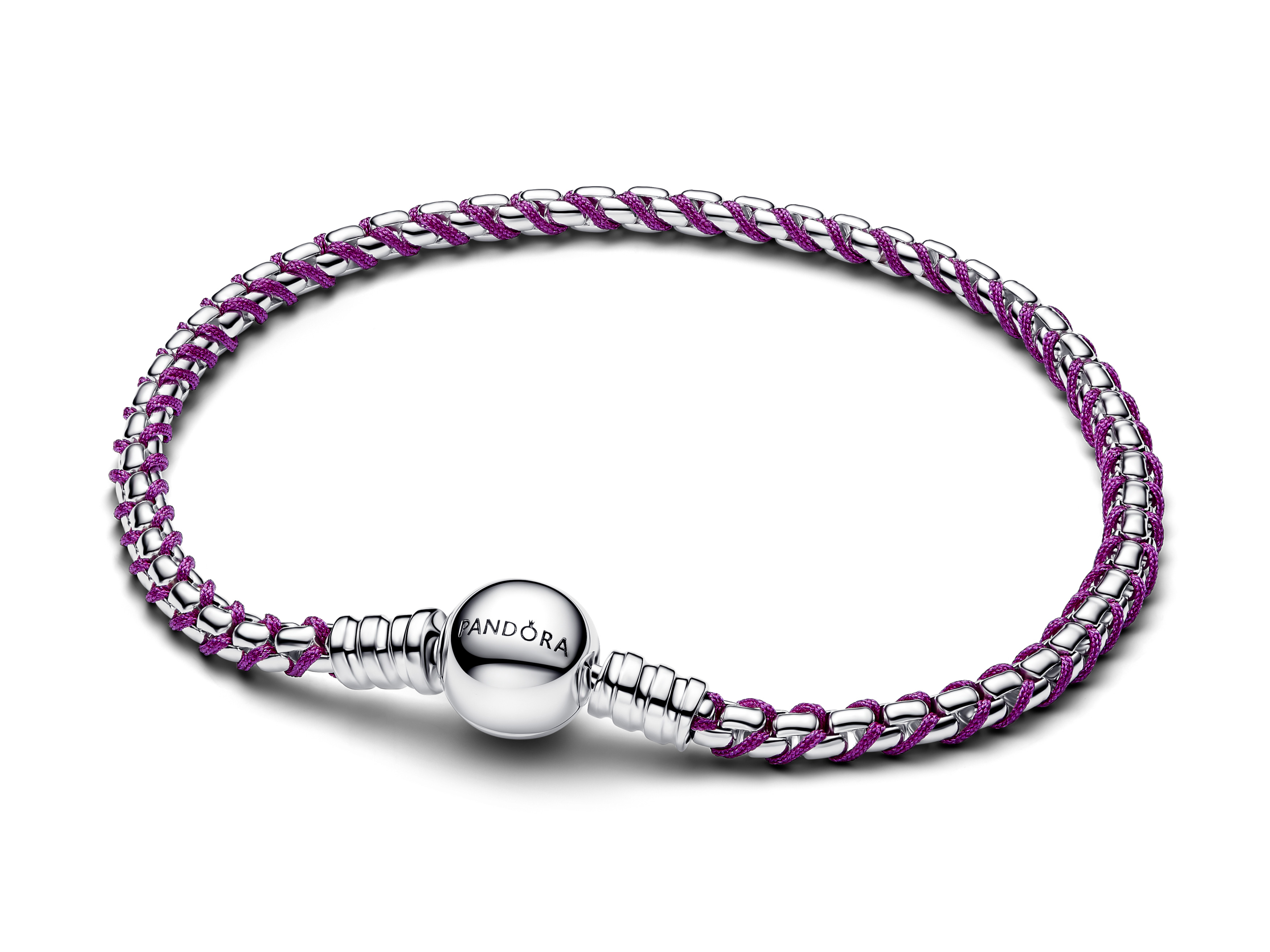 Pandora 593816C03-23 - Violettes Kordel-Boxketten-Armband - Lila - 23 cm