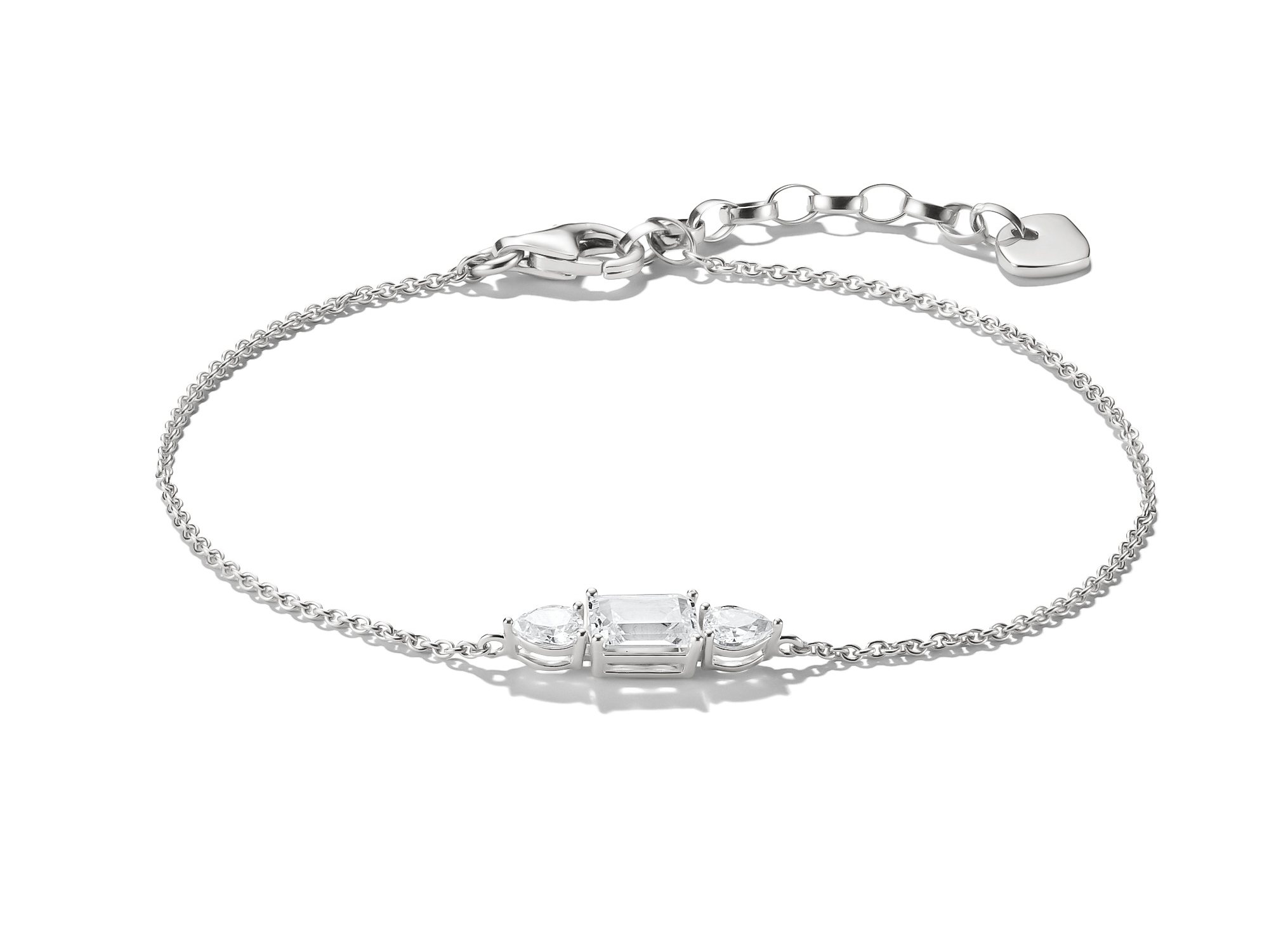 Thomas Sabo A2221-051-14-L19V Bold Elegance Armband 16 - 19 cm - Sterling Silber & Zirkonia - Weiß