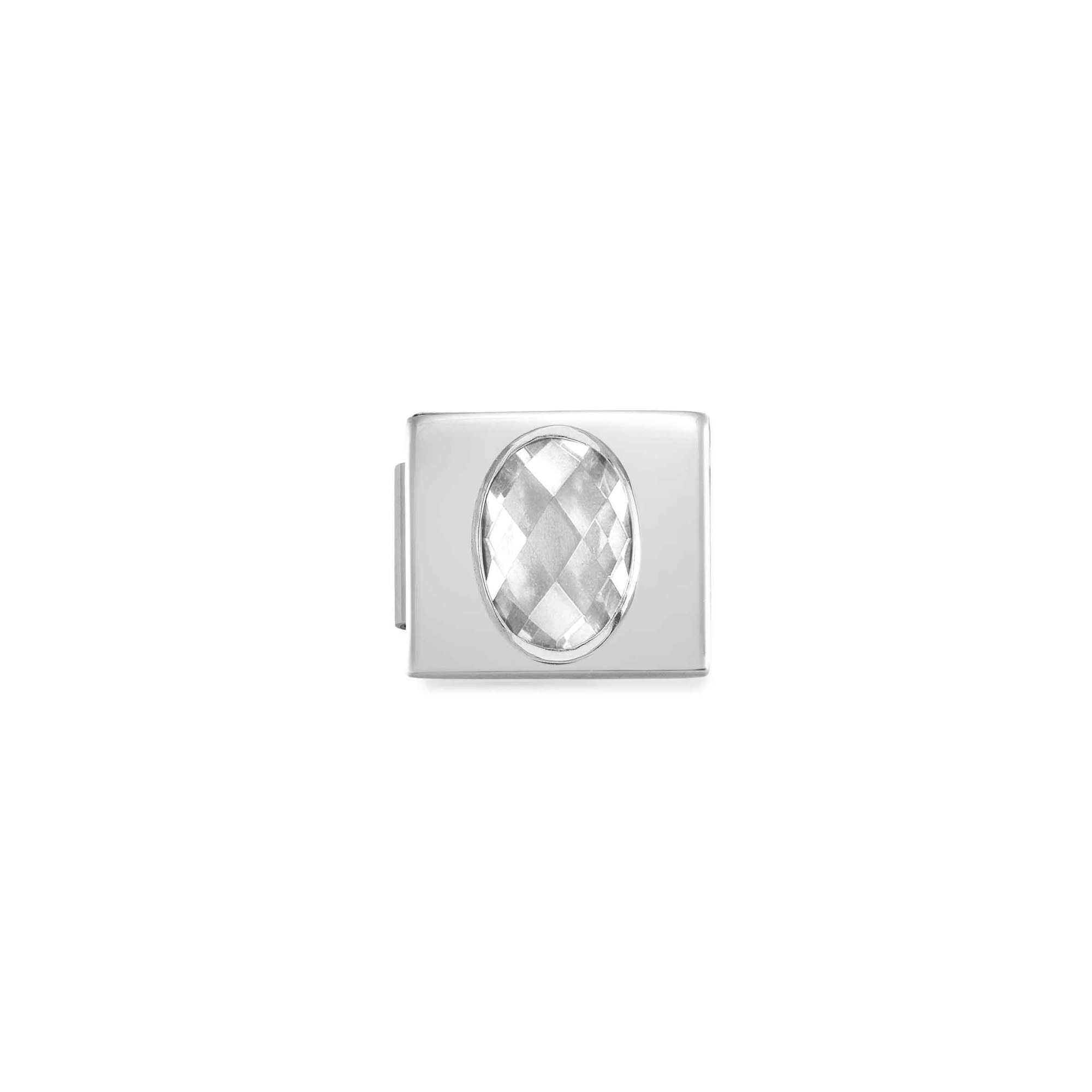 Nomination Classic GLAM Link Zirkonia FACETED Edelstahl - WEISS Zirkonia