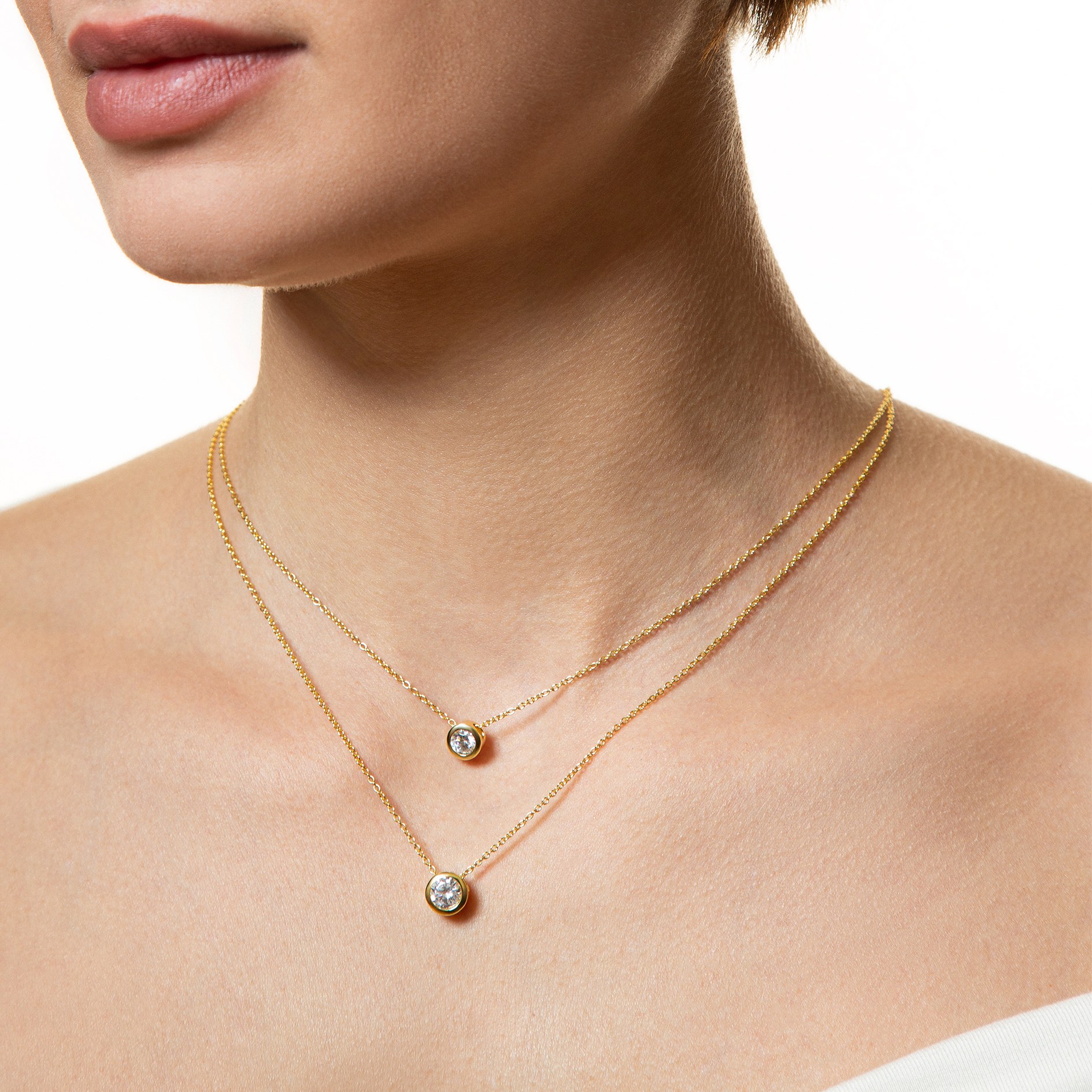 XENOX Sterling Silber Kette XS7281G - 40-45 cm - ZARGE GOLD - Gelbgold vergoldet Ankerkette - Zarge – Ansicht 2