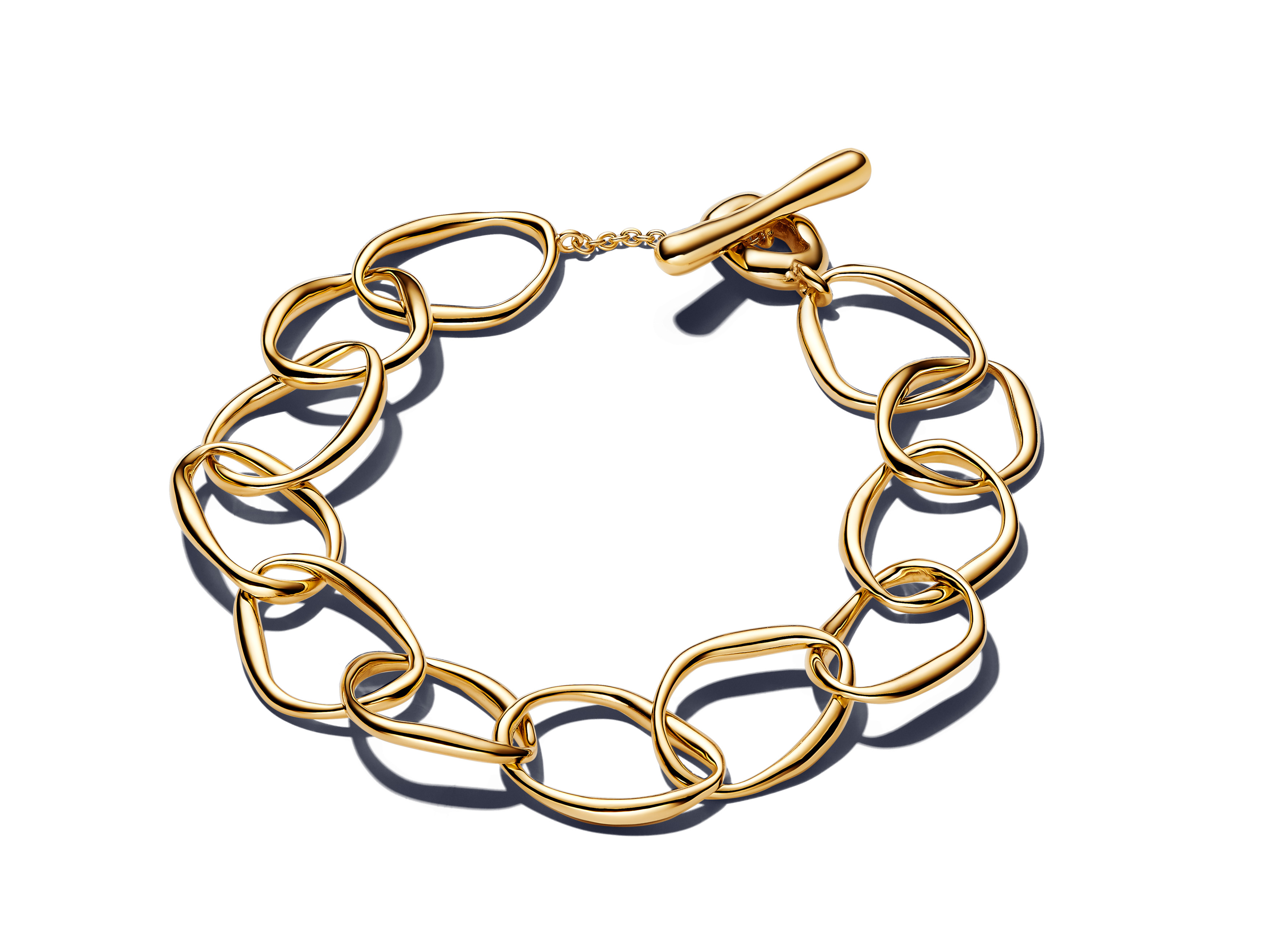 Pandora ESSENCE 563864C00-2 - organisch geformtes Gliederarmband DELUX - Gelbgold Vergoldung - 20 cm