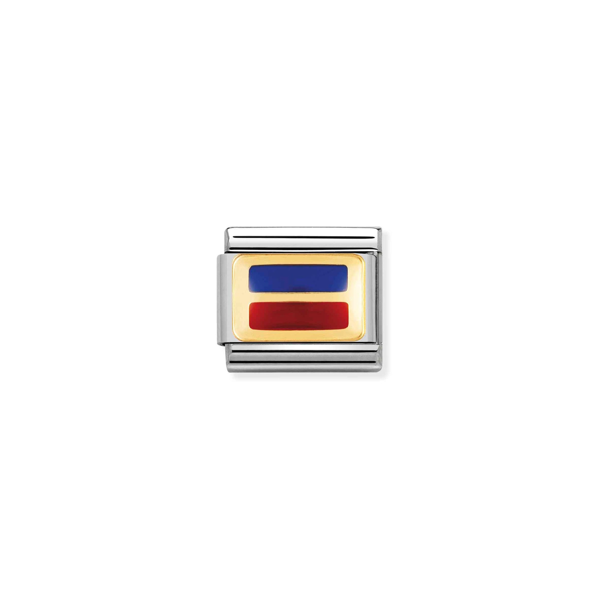 Nomination Composable Classic Charm Flaggenalphabet E - Edelstahl, Gold 750 Gelbgold, Emaille