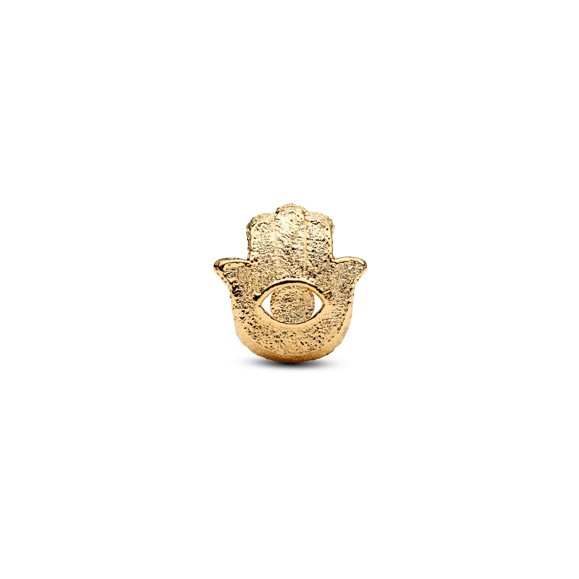 Pandora Strukturierte Hand der Fatima Mini-Charm - Gelbgold Vergoldung – Ansicht 3