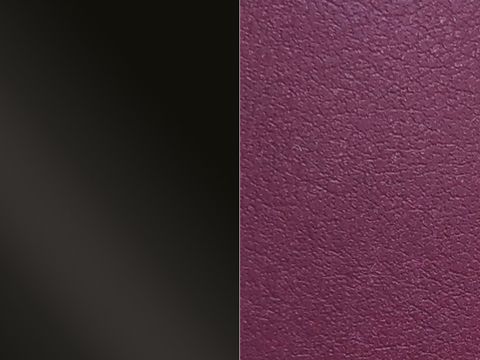 Zwei Leder Armreifen Einsätze von Les Georgettes in Schwarz und Dunkelviolett, jeweils 8 mm breit, zur individuellen Gestaltung von Schmuckstücken.