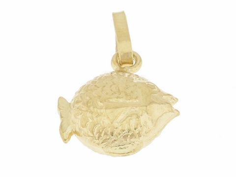 Fisch Anhänger aus 333 Gold, goldig, ca. 1,5 cm, Hersteller Juwelier Harnisch, perfekt für Tierliebhaber.