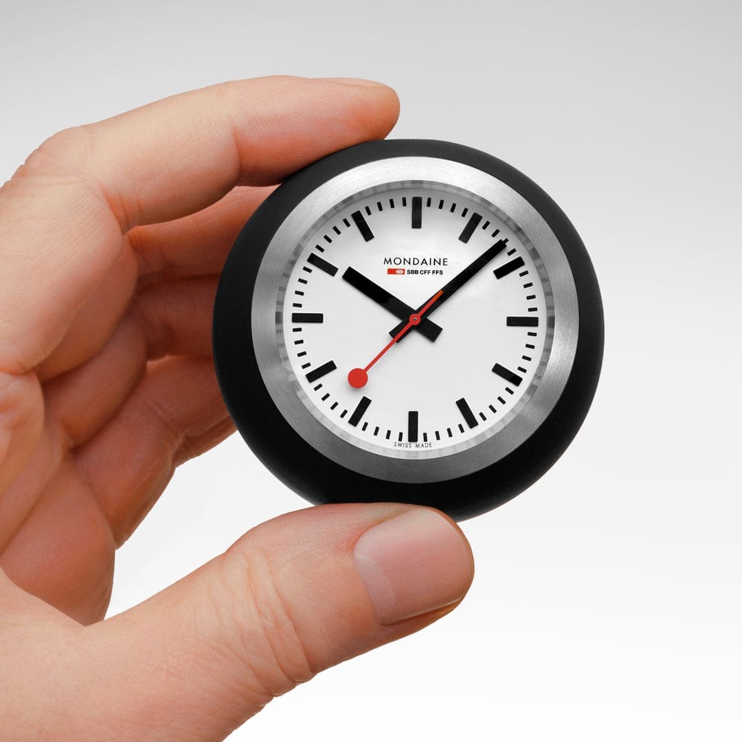 Mondaine Tischuhr Schwarz - Clocks - 6 cm – Ansicht 4