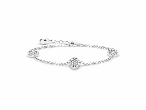 Silbernes Thomas Sabo Armband Glam & Soul, ca. 16-19 cm, längenverstellbar, verziert mit funkelnden Elementen, elegantes und zeitloses Schmuckstück für jeden Anlass.