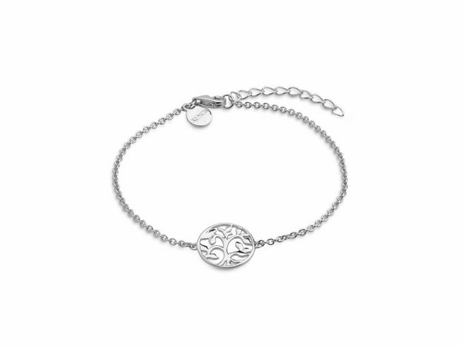 Xenox Sterling Silber Armband XS2897 in 15-20 cm mit Lebensbaum-Motiv und Ankerkette, elegantes Schmuckstück mit filigranem Design.