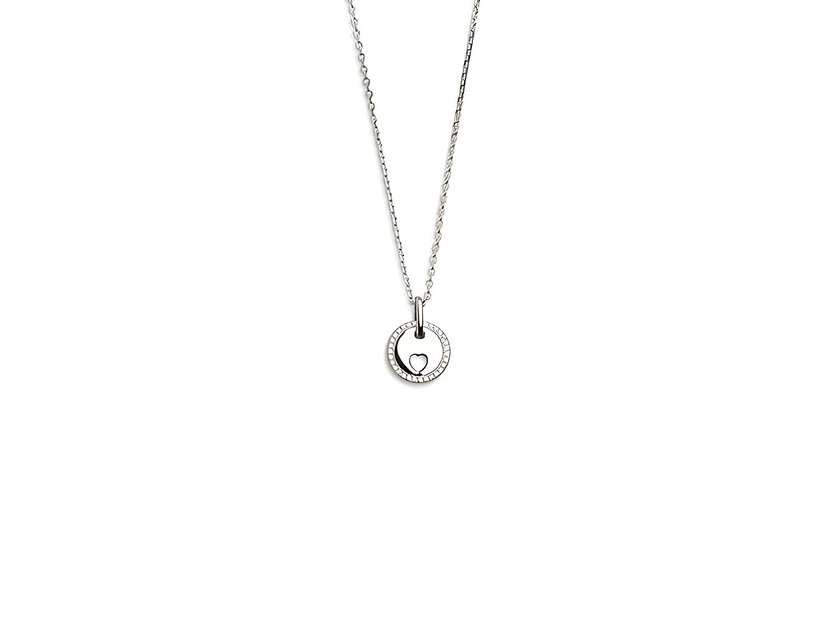Xenox Sterling Silber Kette XS3538 in 40-45 cm mit Ankerkette und Herzanhänger, elegant und schlicht mit funkelnden Details für besondere Anlässe und tägliches Tragen.