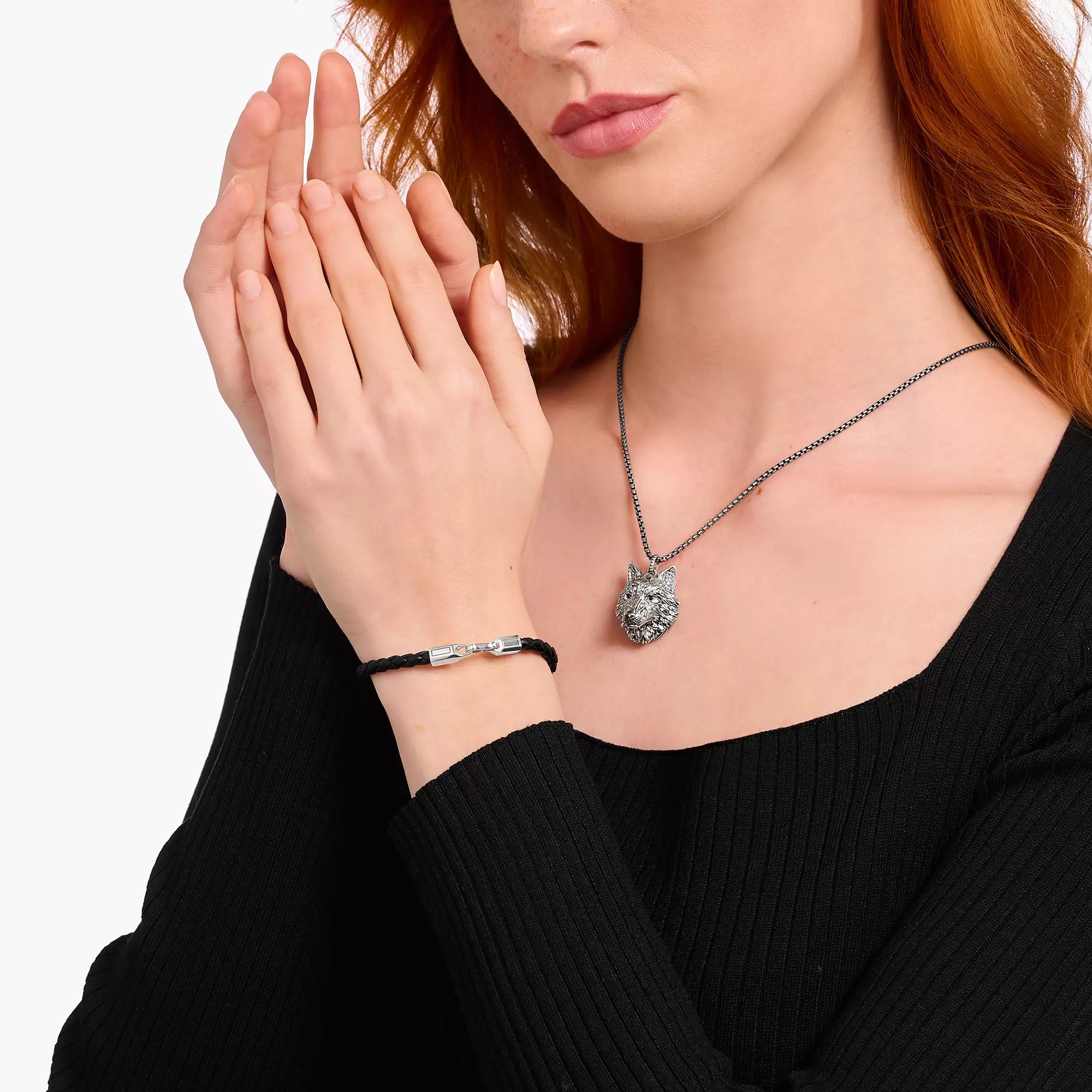 Thomas Sabo Armband - Basic - Silber gesch. & Leder - Schwarz - 15 cm – Ansicht 2