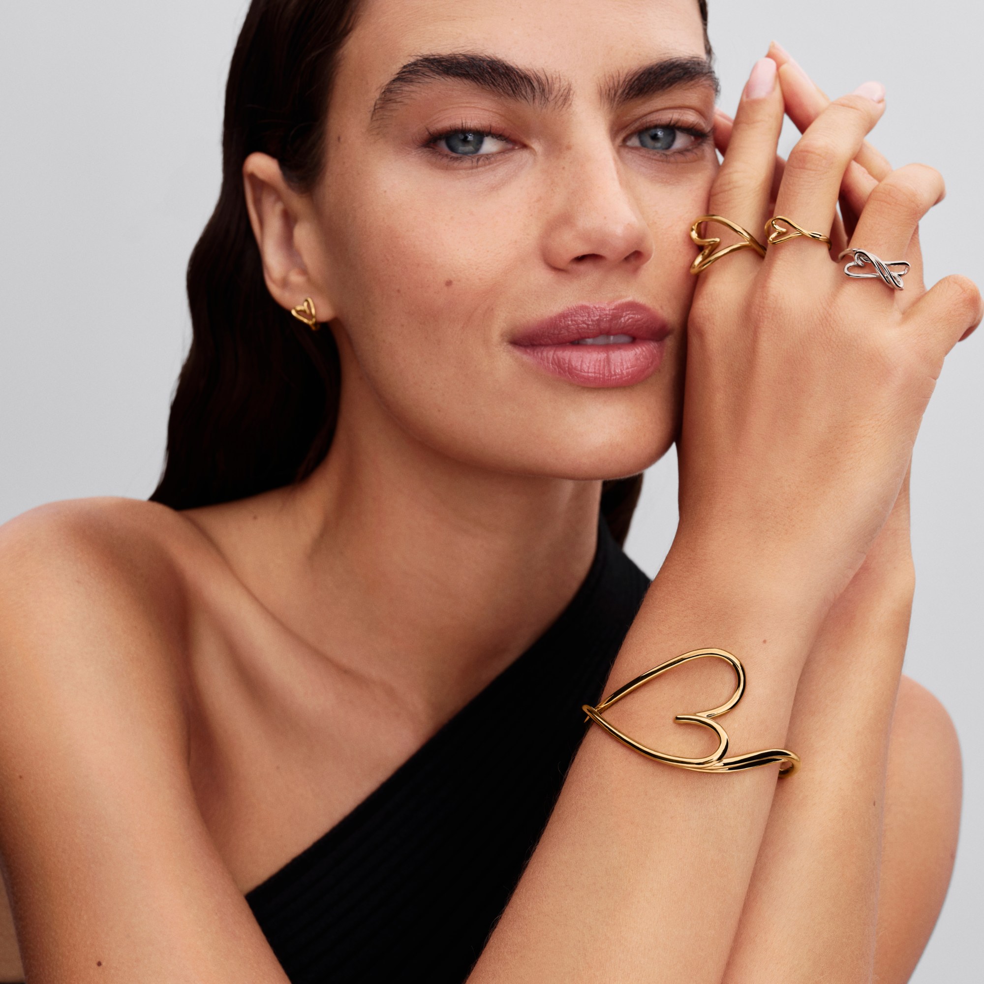 Pandora organisch Geformtes Herz Ring - Gelbgold Vergoldung – Ansicht 4