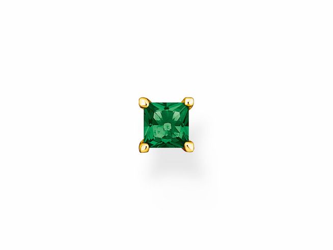 Ohrstecker Einzelstück von Thomas Sabo H2233-472-6 aus Sterling Silber vergoldet mit grünem Stein, elegantes Design, ideal für besondere Anlässe.