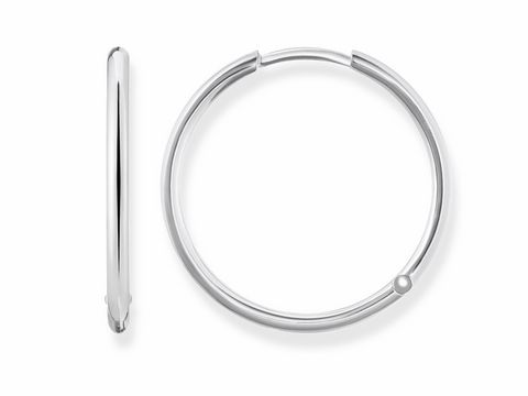 Große silberne Creolen von Thomas Sabo, Modell CR610-001-12, mit einem Durchmesser von 2,5 cm, elegant und zeitlos im Design, ideal für jeden Anlass.