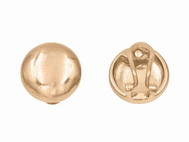 Ohrclip Ohrringe rund aus Sterling Silber, vergoldet in Roségold, poliert. Hersteller Juwelier Harnisch, stilvolles Design für eleganten Look.