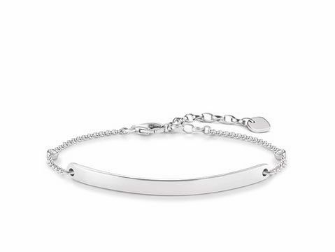 Silbernes Thomas Sabo Love Bridge Armband LBA0099-051-14-L19v mit Zirkonia in weiß, verstellbar von 14 bis 19 cm, schlichtes und elegantes Design.