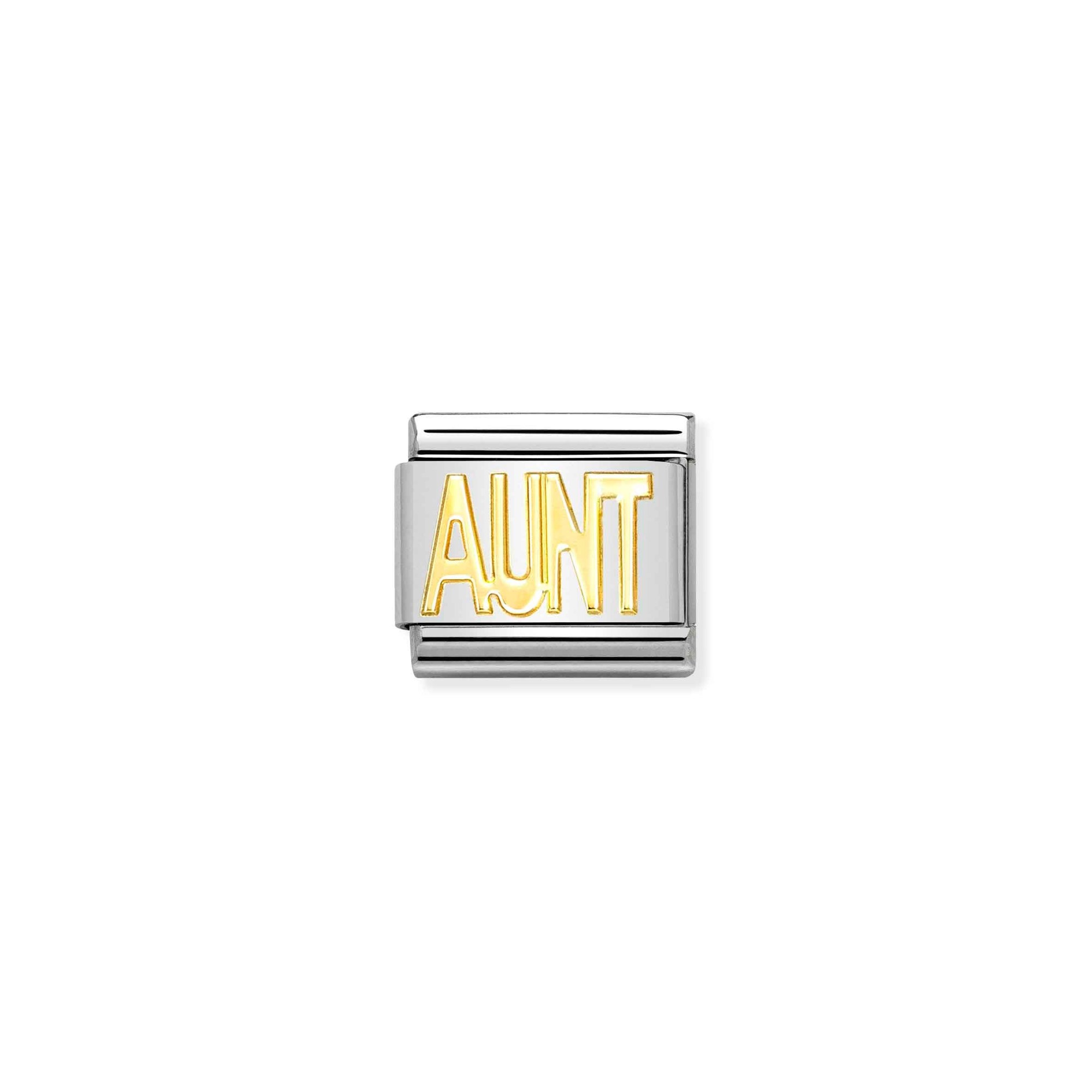 Nomination Composable Classic Charm Schriftzug Aunt - Edelstahl, Gold 750 Gelbgold