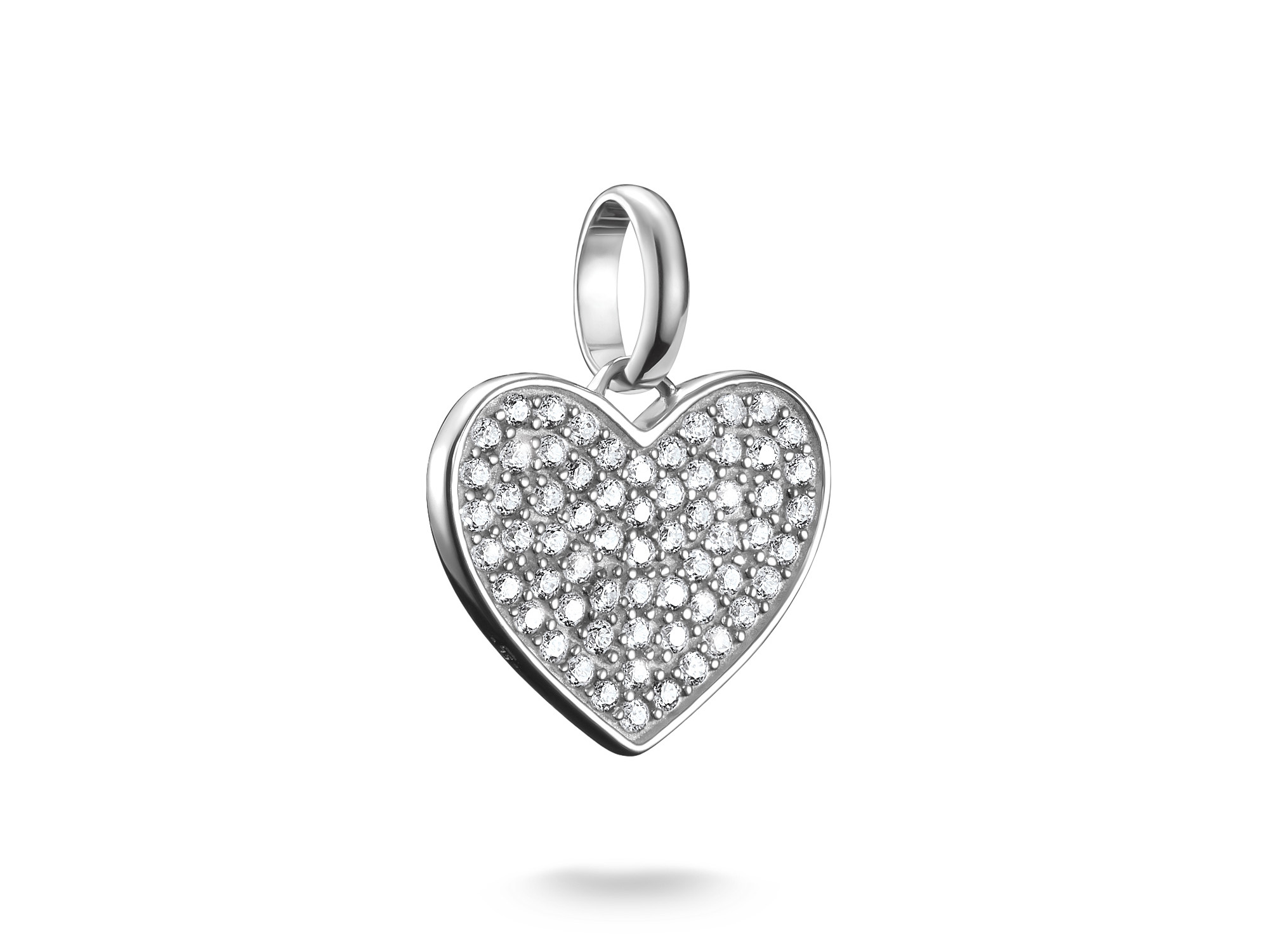 Herzförmiger Charm aus Silber mit Zirkonia-Besatz, funkelnd und elegantes Design, ideal für die Thomas Sabo Charm Club CONNECT Kollektion.