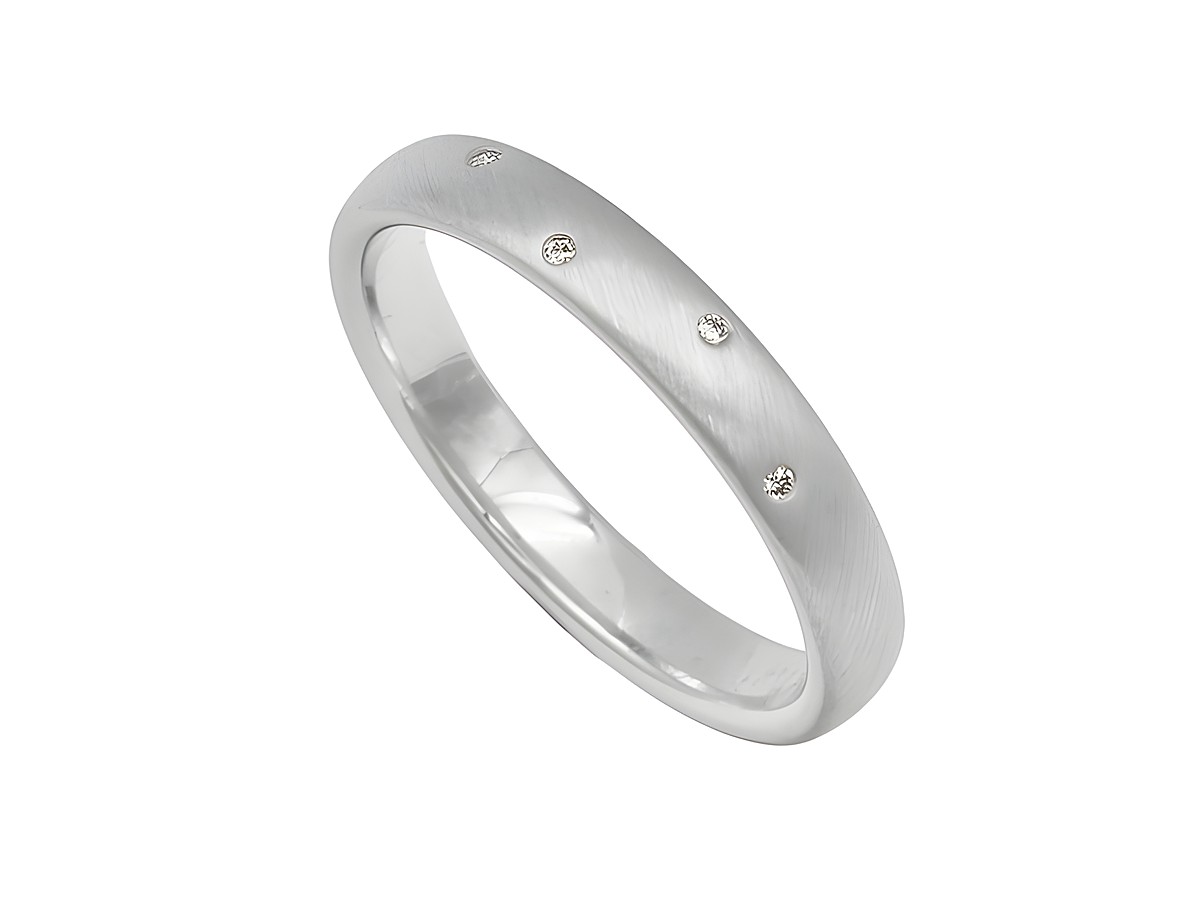 Weißgold Ring edel Weißgold 585 mit brillant 0,02 ct w-if lupenrein Größe 52 Hersteller Juwelier Harnisch bis Größe 52/17, schlichte Ausführung mit funkelnden Akzenten.