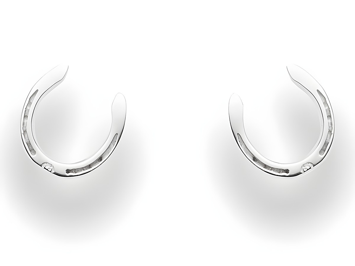 Elegante DUR Ohrringe im Hufeisen-Design, vergoldet mit Sterling Silber, funkeln dezent. Ideal für Pferdeliebhaber und als modisches Accessoire. Hersteller: DUR, Neuheiten.