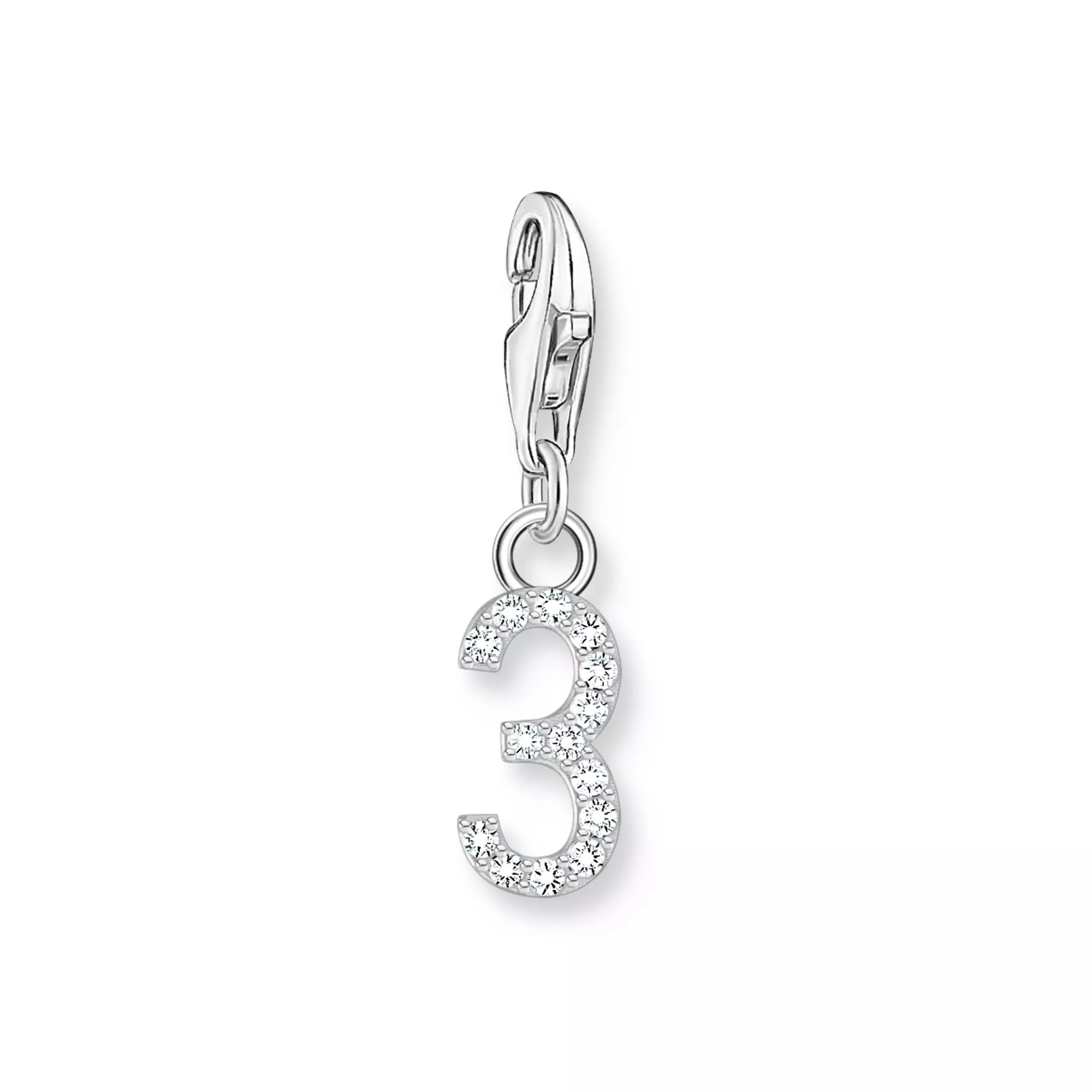Thomas Sabo Charm-Anhänger - Zahl 3 - Silber & Zirkonia
