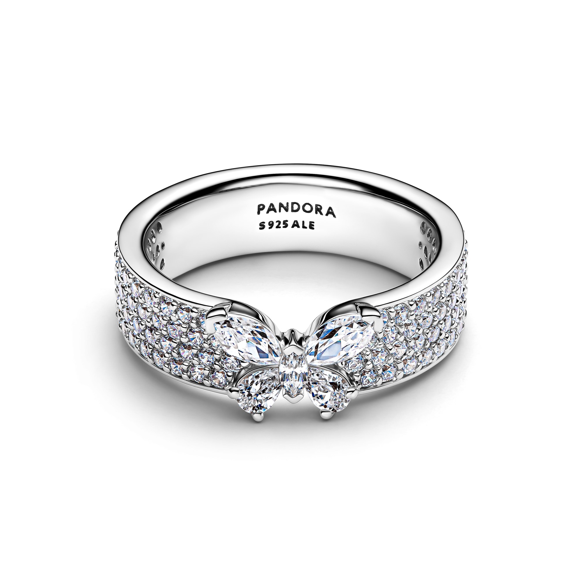 Pandora Funkelnder Schmetterling Markanter Ring - Sterling Silber - Zirkonia – Ansicht 2