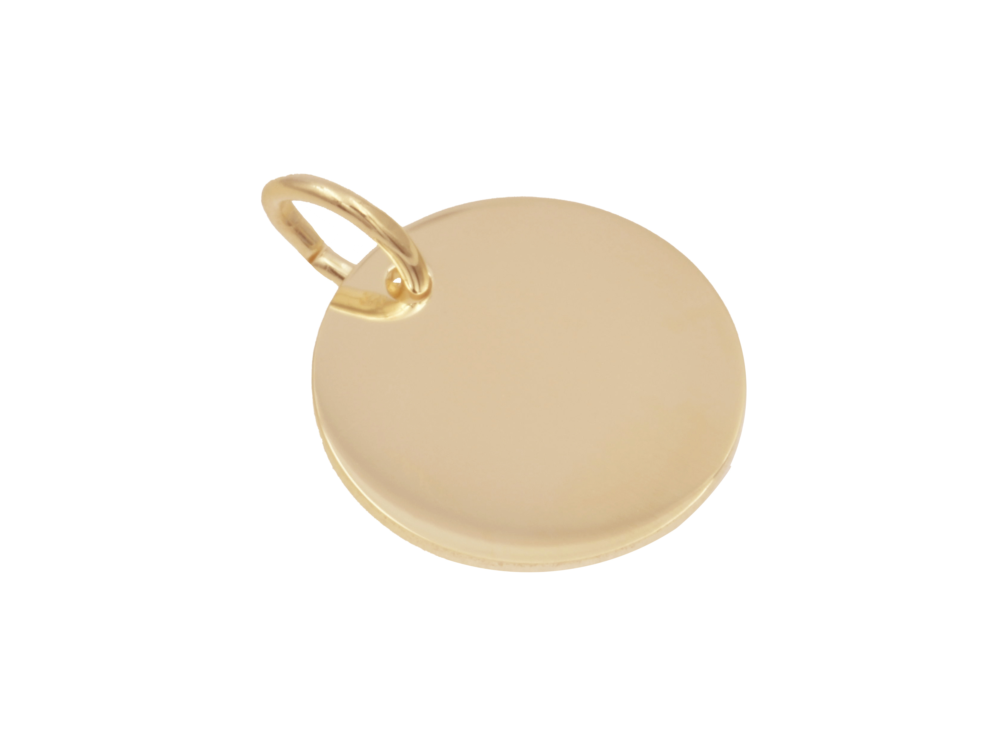 Anhänger Gravurplatte Rund - Sterling Silber Roségold Vergoldung - 12 mm Runder Anhänger aus Sterlingsilber mit Roségoldvergoldung, 12 mm Durchmesser, Hersteller Juwelier Harnisch, ideal für persönliche Gravuren und Schmuckneuheiten.