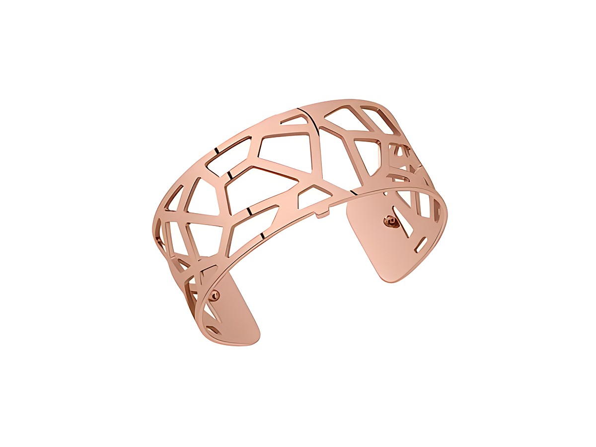 Armreifen von Les Georgettes in Roségold mit einem modernen, geometrischen Design, 25 mm breit, Modell Nummer 7027442 GIRAFE. Ideal für stilvolle Akzente.