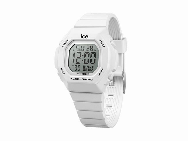 Ice Watch Uhr ICE digit ultra - White 022093 Small - Weiß mit digitalem Display, weißem Gehäuse und Band, wasserdicht bis 100 Meter, Funktionen wie Alarm und Stoppuhr.