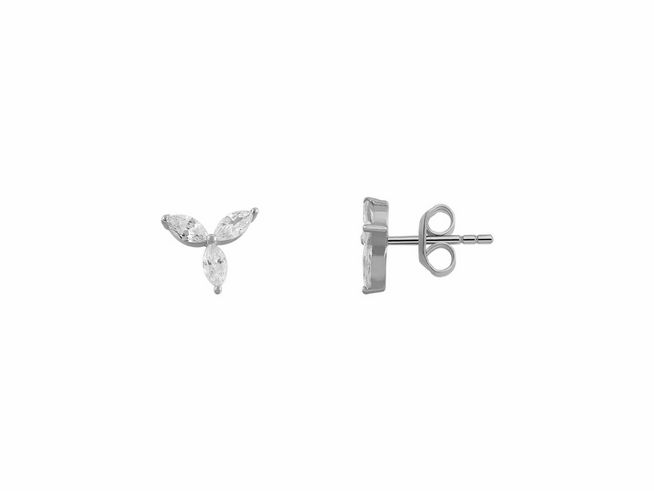 Xenox Sterling Silber Ohrringe XS6071 mit fancy cut. Die Ohrringe zeigen ein elegantes Design mit funkelnden Steinen, ideal für einen stilvollen Look im Alltag oder zu besonderen Anlässen.