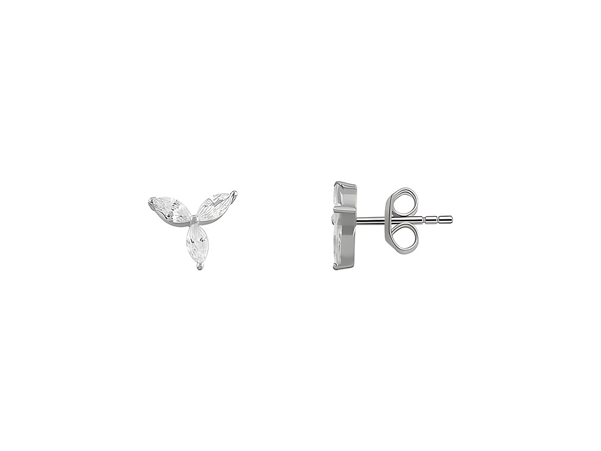Xenox Sterling Silber Ohrringe XS6071 mit fancy cut. Die Ohrringe zeigen ein elegantes Design mit funkelnden Steinen, ideal für einen stilvollen Look im Alltag oder zu besonderen Anlässen.
