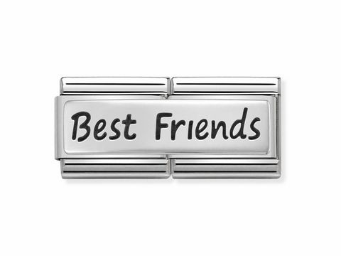 Silbernes Armbandglied von Nomination, Modell 330710 03, mit der Gravur Best Friends, ideal für Freundschaften und persönliche Schmuckstücke.