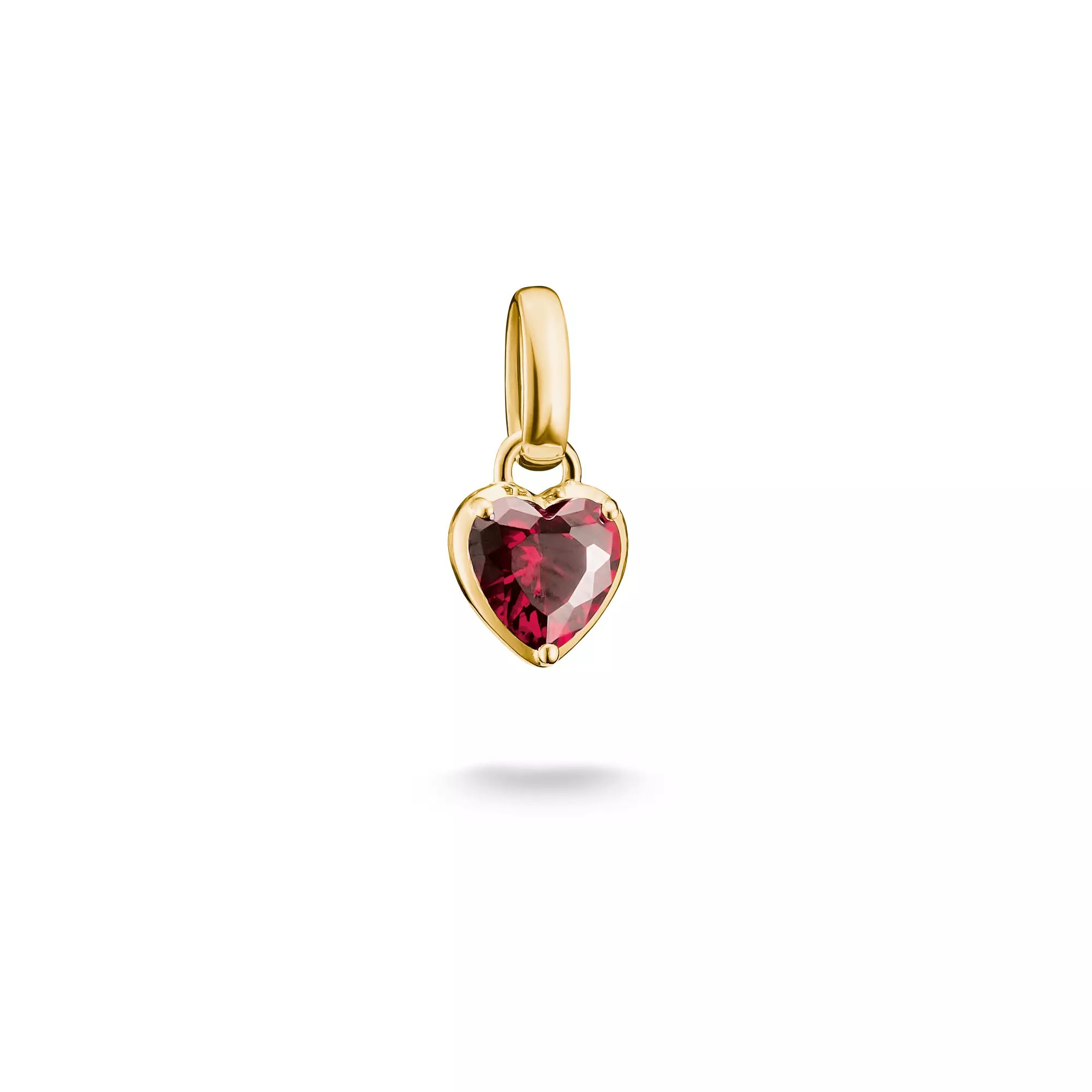 Thomas Sabo Connect - Charm Geburtsstein Juli - 18k Gelbgold Vergoldung - Zirkonia granat - Charm mit Öse – Ansicht 2