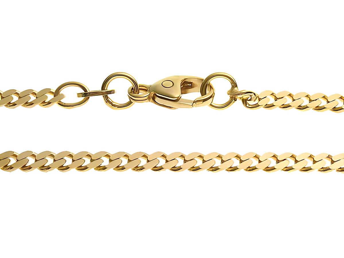 Goldkette 50 cm - Gold 585 Panzerkette - 3,4 mm von Juwelier Harnisch, mit robustem Verschluss, bis 55 cm erweiterbar. Stilvolles Schmuckstück für jeden Anlass.