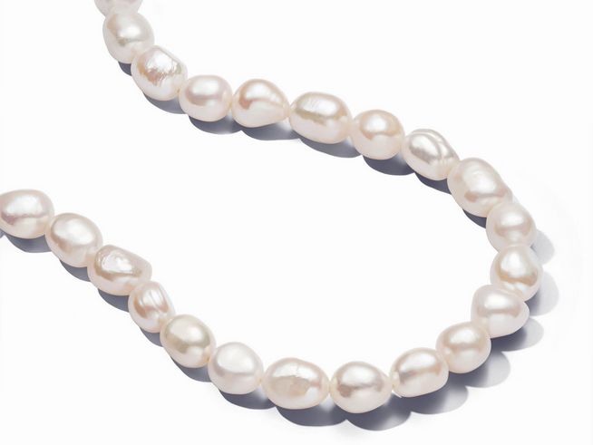 363305000-0 Elegante barocke Zuchtperlenhalskette in Gelbgold vergoldet mit T-Verschluss, ideal für jeden Anlass, Hersteller Pandora, SHINE Ketten und Anhänger.